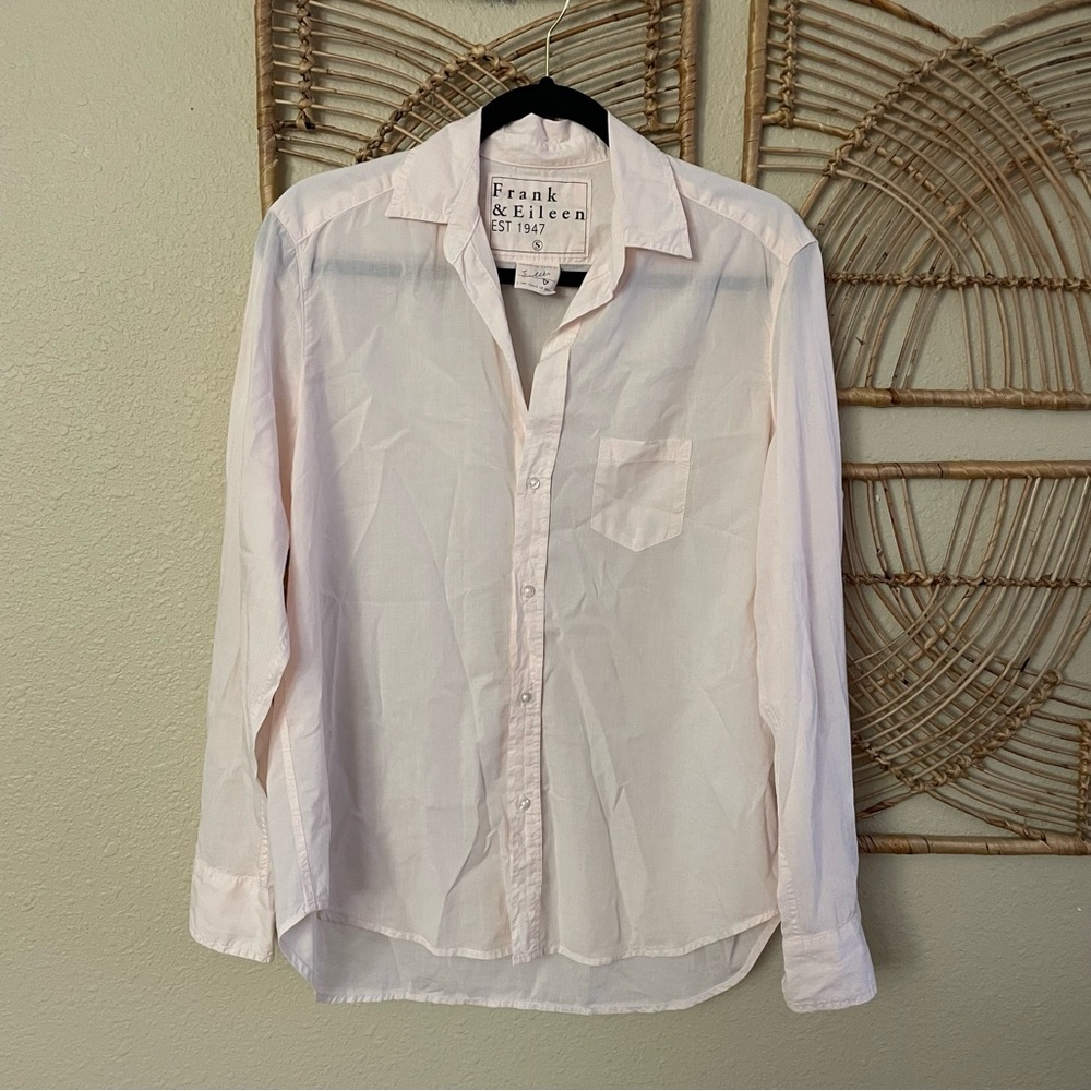 Frank & Eileen Eileen Shirt Baby Pink Button Down Long Sleeve Women's Sz S B10 - Picture 2 of 14